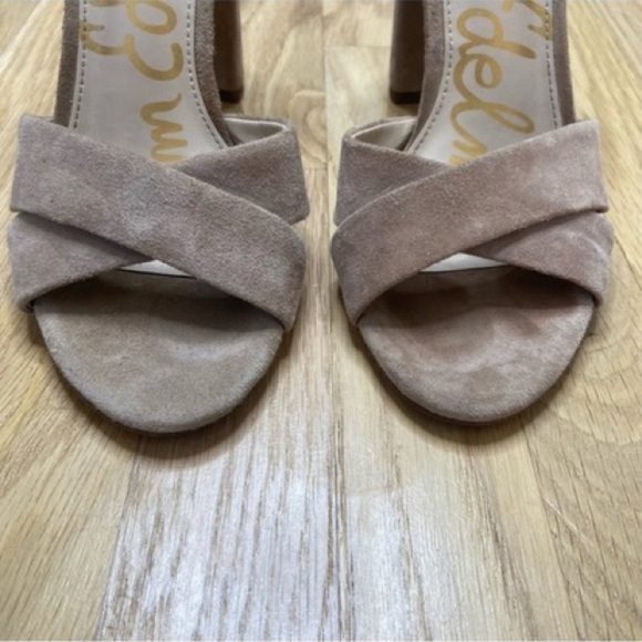 Sam Edelman Tan Suede Stacked Heel Size 8 - Picture 4 of 11